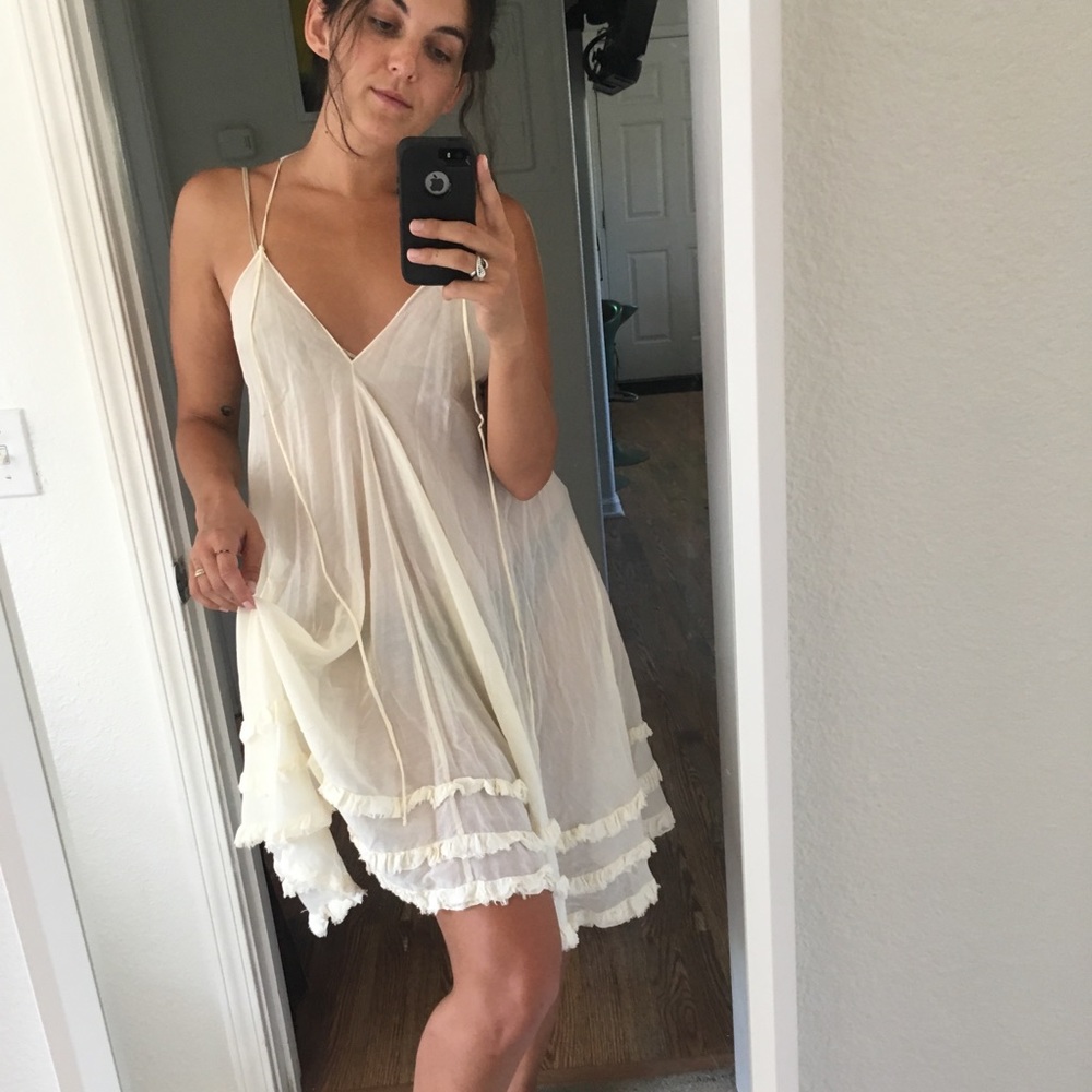 Martha Rey Creme Slip Dress